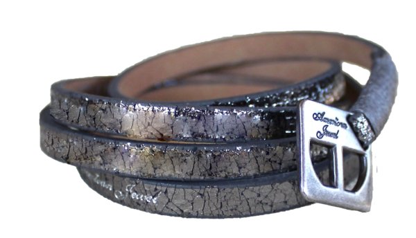 Bracelet - Leather Wrap Bracelet - Vintage Pewter