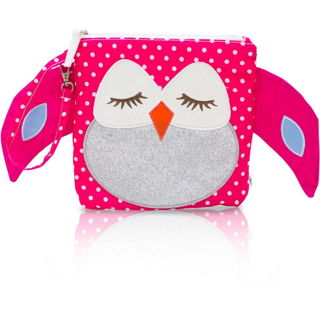 Snack Bag - My First Buddy Snack Bag - Glitter Silver Pink Owl