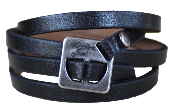 Leather Wrap Bracelet - Vegan Black