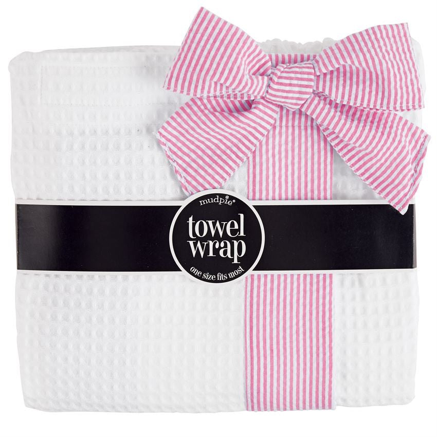 Waffle Weave Towel Wrap - Pink