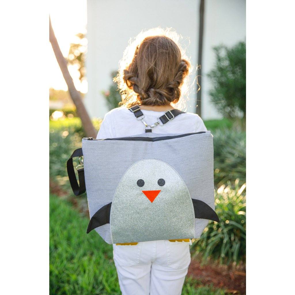 Backpack - Forever Young Wet + Dry Backpack - Glitter Silver Penguin