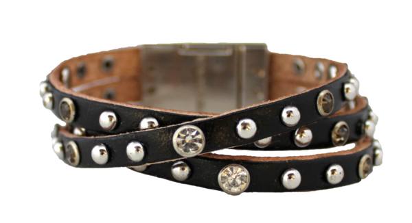 Bracelet - Leather Braided Bracelet - Black