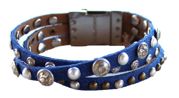 Bracelet - Leather Braided Bracelet - Indigo