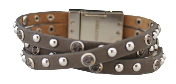 Bracelet - Leather Braided Bracelet - Matte Grey