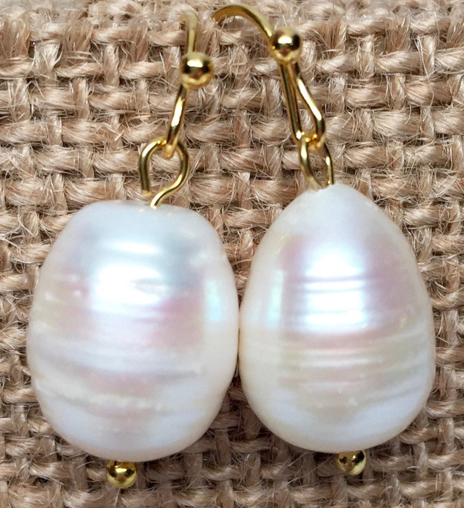 Earrings - Pearl Earrings - Gold