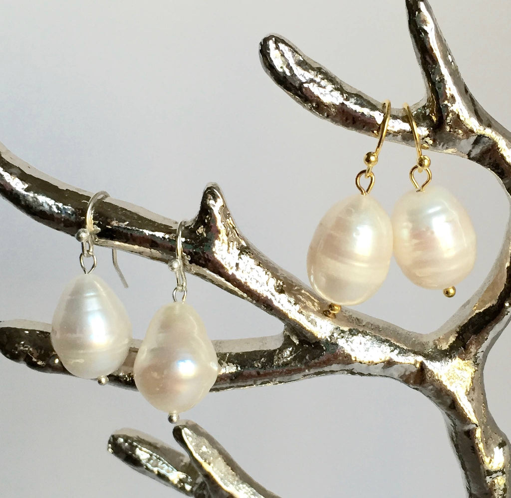 Earrings - Pearl Earrings - Silver